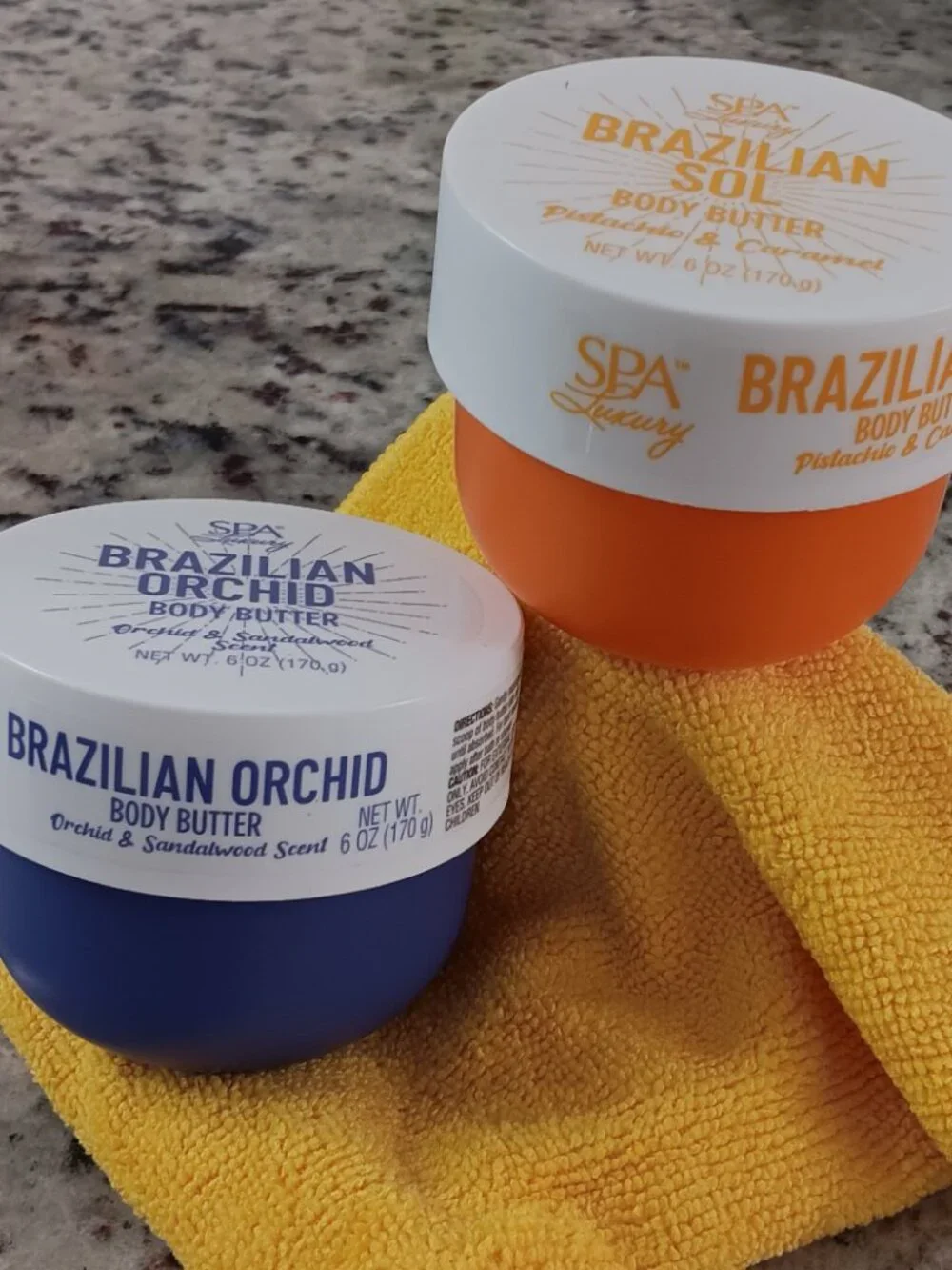 Body Butter 2 Pack Spa Luxury Brazilian Sol and Brazilian Orchid 6oz ea.